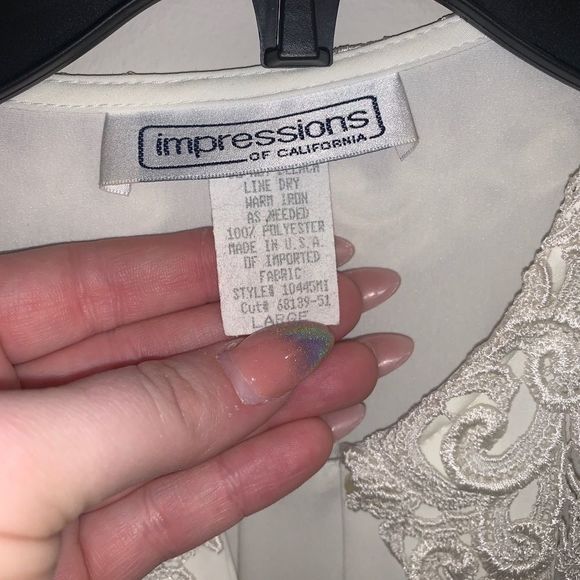 Vintage 60s impressions blouse lace crochet collar - Picture 6 of 9